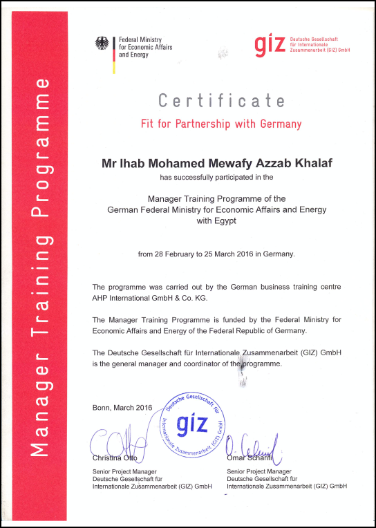 Fit for Partnership with Germany certificate